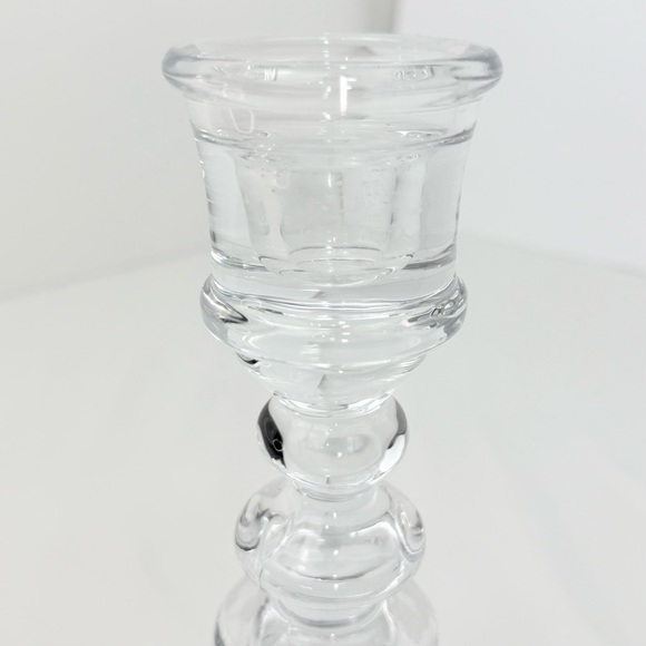 Elements Clear Glass Rounded Tiered Taper Candle Holder - Picture 9 of 14